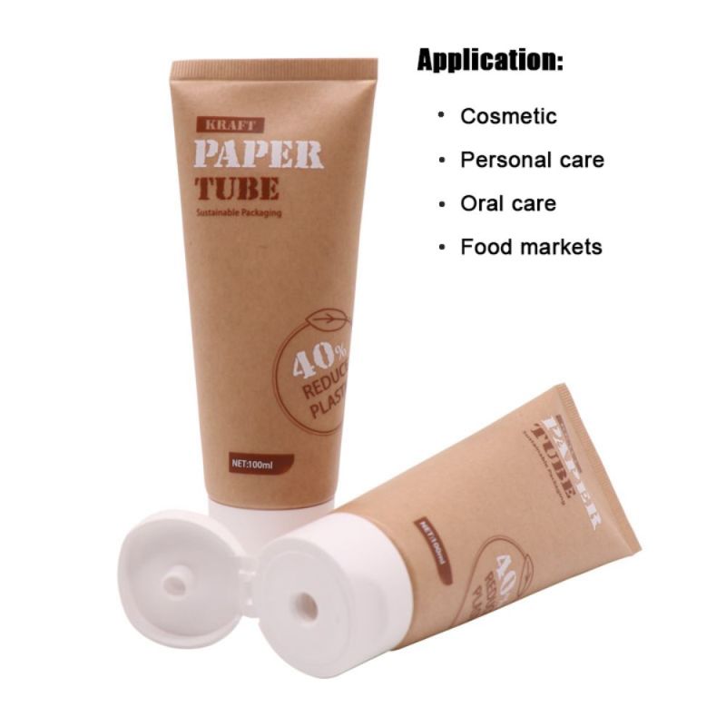 Eco-friendly Waterproof Kraft Paper Squeeze Cosmetic Tube
