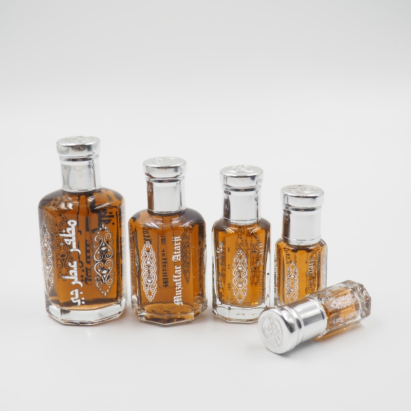 Fancy Wholesale Custom Logo Attar Tola Glass Oud Oil Perfume Bottle