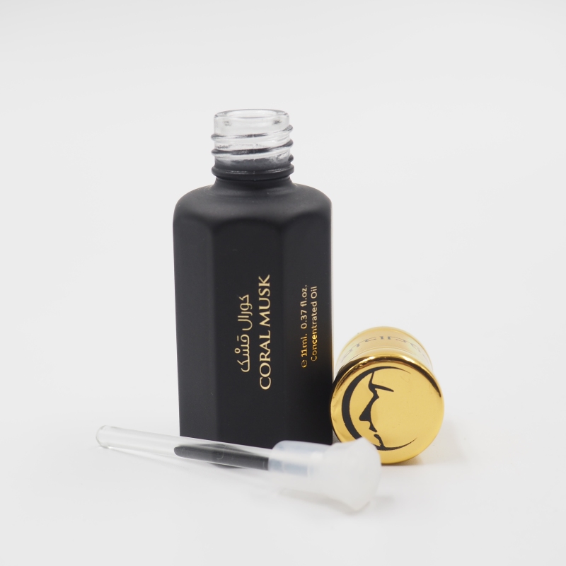 Black Coating Tola Bottle For Arabic Attar Oil Glass Bottle With Aluminum Cap