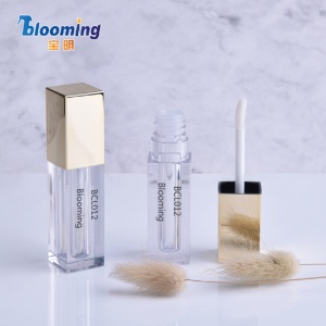 wholesale fashion cute gold lip gloss containers tube case custom logo cosmetic packaging lip gloss tubes