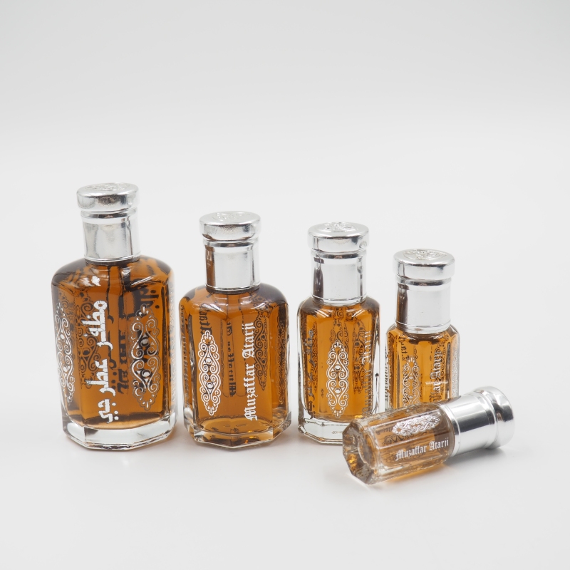 Fancy Wholesale Custom Logo Attar Tola Glass Oud Oil Perfume Bottle