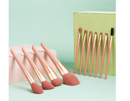 11PCS Beauty Products For Women Custom Face Pink Makeup Brushes Logo With Bag
