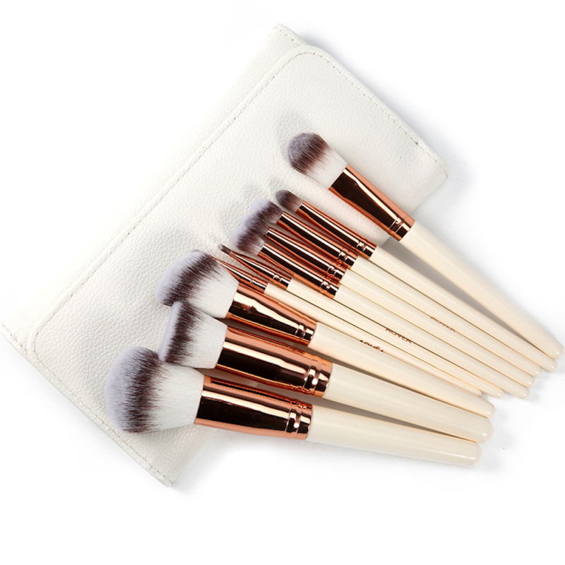 Aovea 10 piece makeup Cosmetic brush with bag