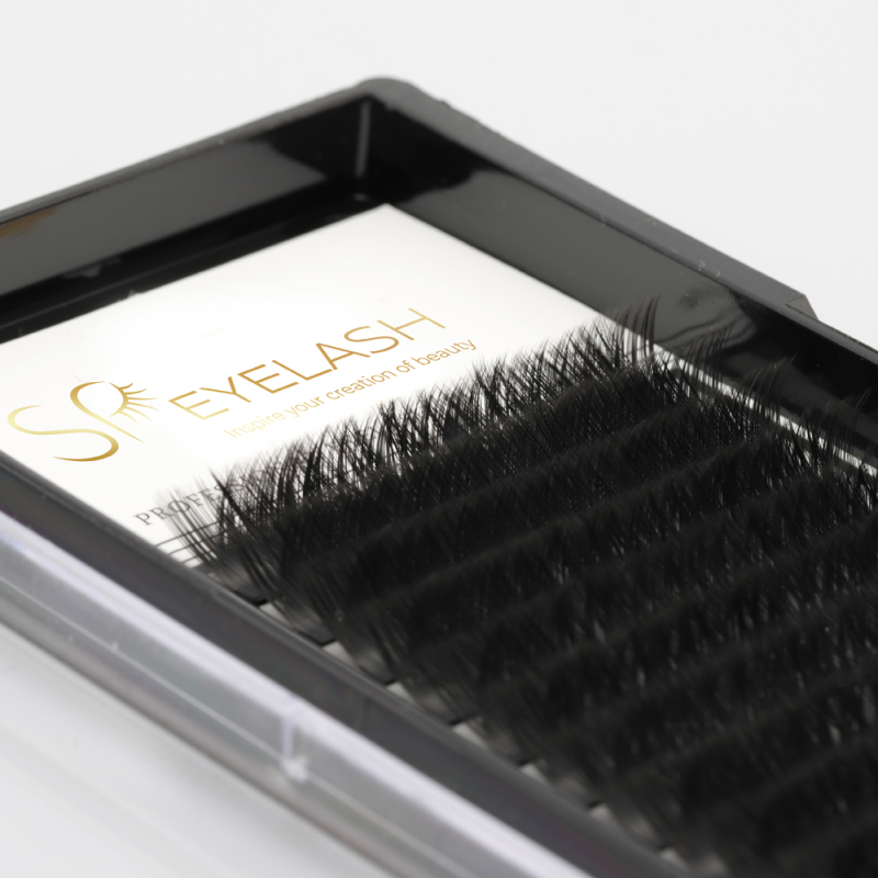 Russian Magnetic V Shape Silk Mink Volume Fan Lashes Curl Individual Extention Eyelashes Extension