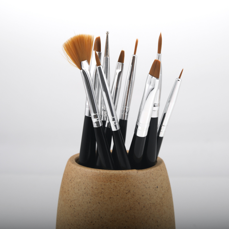 Professional 9 piece Black Makeup Nail Art Brush 