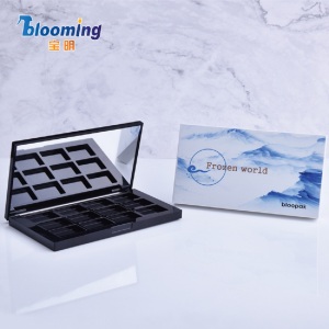 Wholesale private label 12 color eyeshadow palette empty plastic compact powder case eyeshadow container makeup packaging