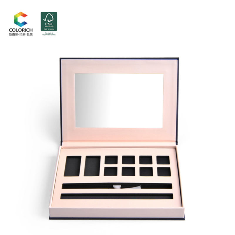 Empty eyeshadow palette wholesale custom your own brand makeup magnetic paper box private label empty eyeshadow palette box