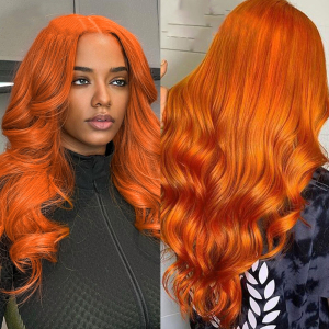 GShair 350 color wig Pre plucked Human Hair Lace Front Wigs Ginger Orange Brazilian 13x4 Curly Lace Frontal Wigs