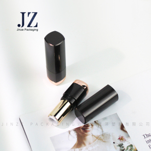 Jinze lipstick packaging pearl brown with rose gold color square lipstick tube