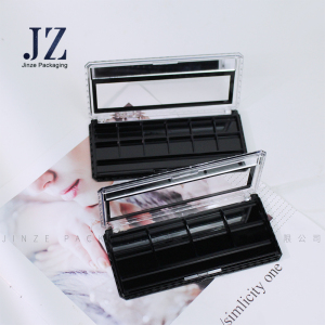 Jinze unique design 8 and 12 colors eye shadow case set with window and mirror