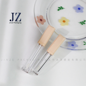 Jinze unique square design 6 or 7ml lip gloss tube set lip tint packaging