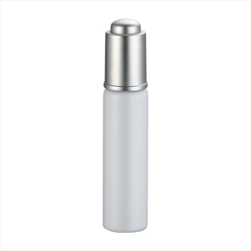 glass dropper bottle round shape essential oil bottle for skincare with customized color press button dropper