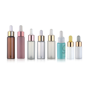 Personal care essential oil clear frosted 15ml 20ml 25ml 30ml clear frosted glass dropper bottle