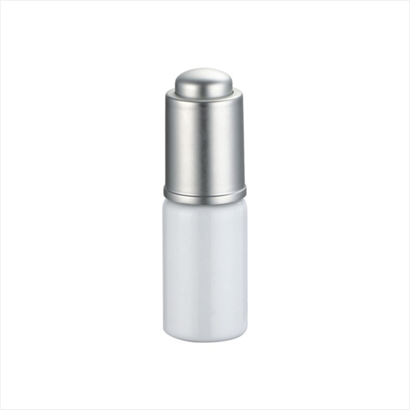 glass dropper bottle round shape essential oil bottle for skincare with customized color press button dropper