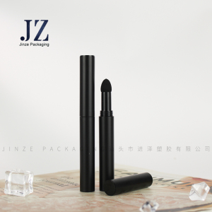 JZ matte black eyebrow cream tube lipstick container shiny nail glue packaging with sponge brush