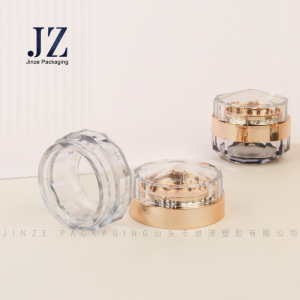 Jinze diamond-shape double side lip balm jar 2 layers eye shadow case 11ml capacity