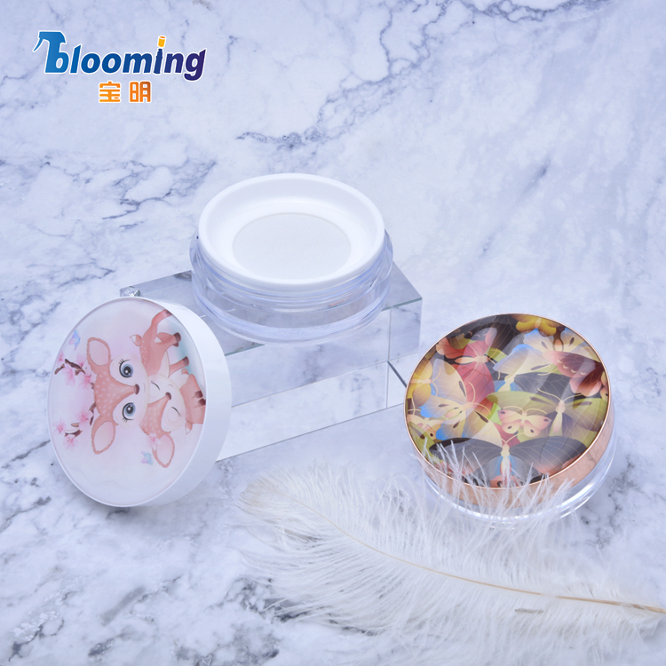 plastic empty plastic makeup powder jars cosmetic loose powder-- 8 oz / 250ml PET plastic cosmetic jars  jar with sifter 