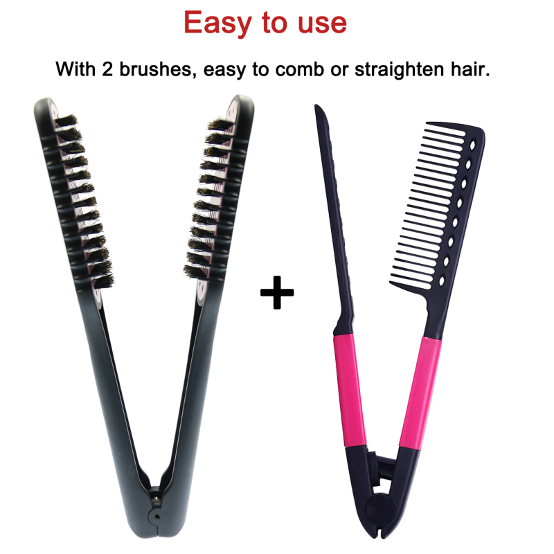 Straightening Hair Brush Hair straightener professional V - shaped comb clip comb haircutting tools