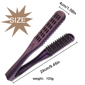 Hair straightener comb double sided bristle hair brush professional hairdressing tool for home use