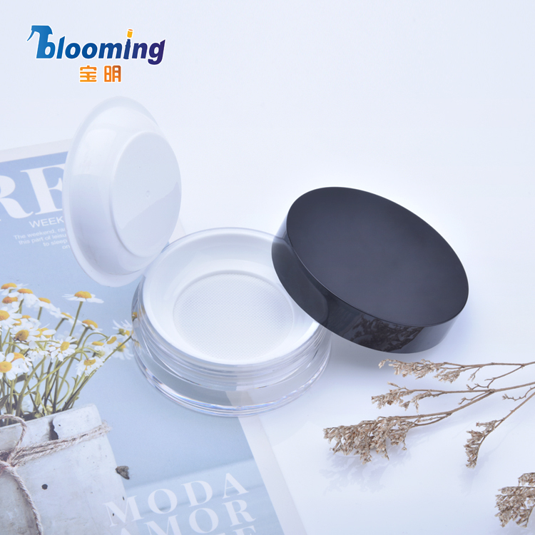 empty plastic loose powder jar with rotating sifter  lid