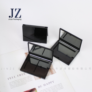 Jinze square eye shadow case 2 colors compact makeup powder packaging with mirror