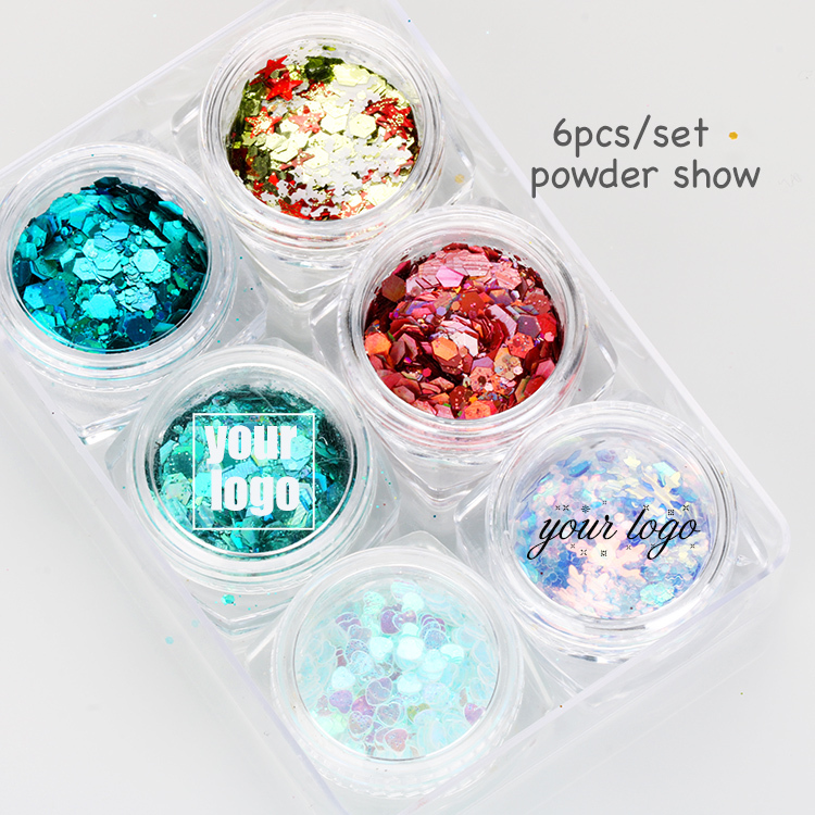 PS square plastic Jar cosmetic Jar cosmetics containers and packaging for nail powder 8 oz / 250ml PET plastic cosmetic jars