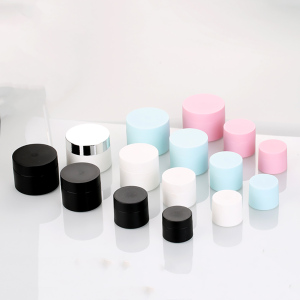 STOCK 5g 15g 20g 30g 50g matte white pp cosmetic jars fancy double walled jar luxury plastic jars with lids Hot sale products