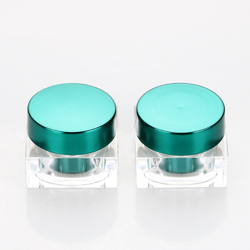 5g 8g small square plastic cosmetic luxury jar clear acrylic glue container with round lid