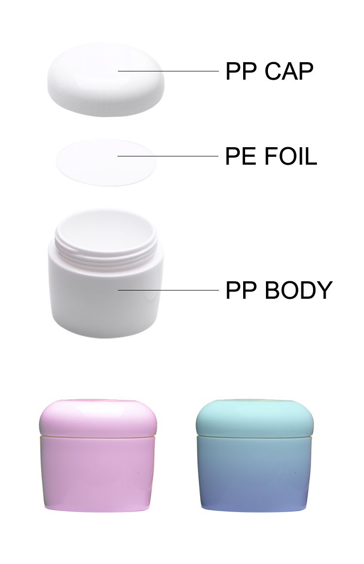 50g personal skin care packaging pearl white luxury cream jar round PP recycled cosmetic bottle