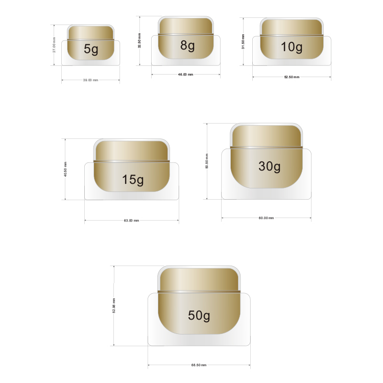 5g 8g 15g 30g 50g wholesale colored acrylic cosmetic bottle custom makeup cream jar