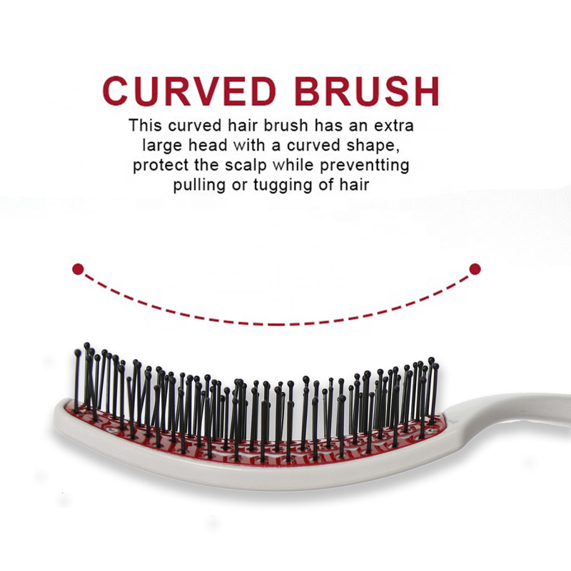 Customized nylon Hair Brush  Curved Vented Massage Curly Hair Brush Fast Drying Detangling Vent brush