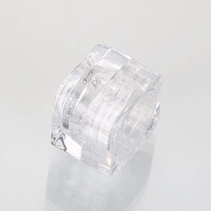 5g Square Cute Cosmetic Jars Clear Plastic Loose Powder Container