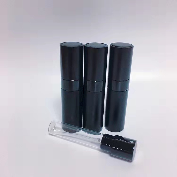 8ML Refill Perfume Spray and  Bottle Black Aluminum Color Inner Glass Bottle