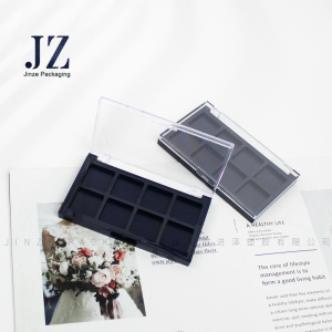 Jinze Square Injection Color Eye Shadow Palette Black Case With Transparent Cover