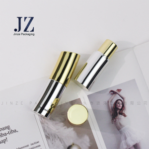 Jinze High Quality Empty Metal  Glossy Finish Bevel Shape Lipstick Packaging Tube