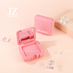 Jinze Empty Square Portable Double Layer Compact Powder Casing Foundation Case Makeup Cosmetics Packaging with Mirror