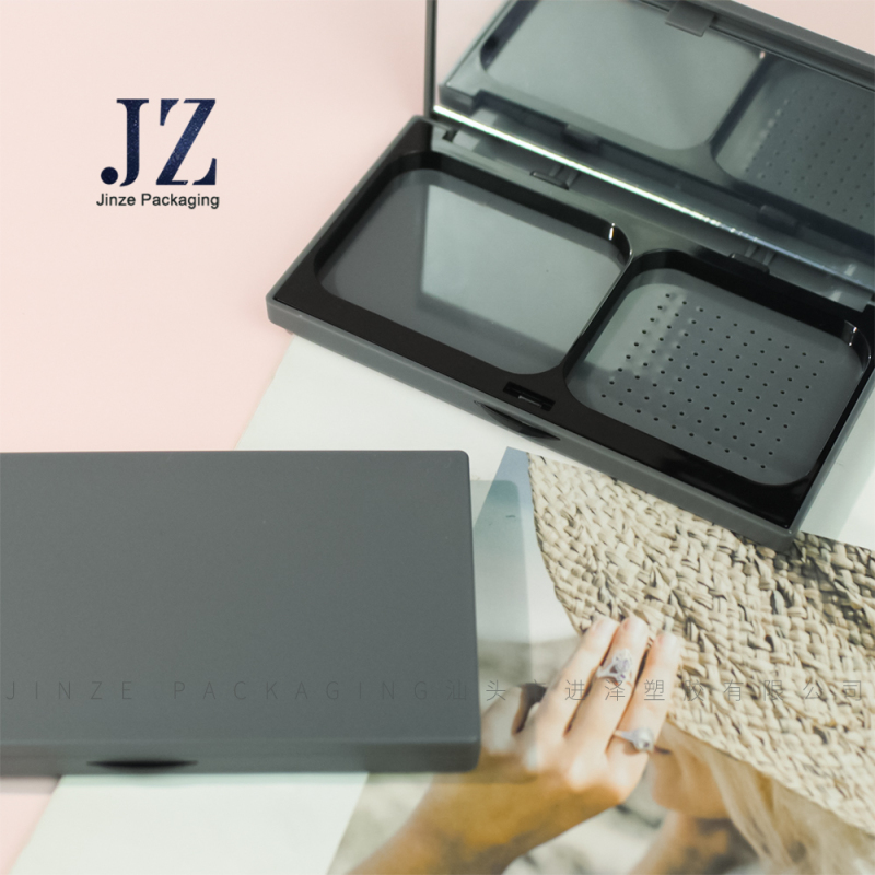 Jinze Square Matte Finishing Makeup Face Setting Powder Cosmetic Beauty Case Package With Mirror